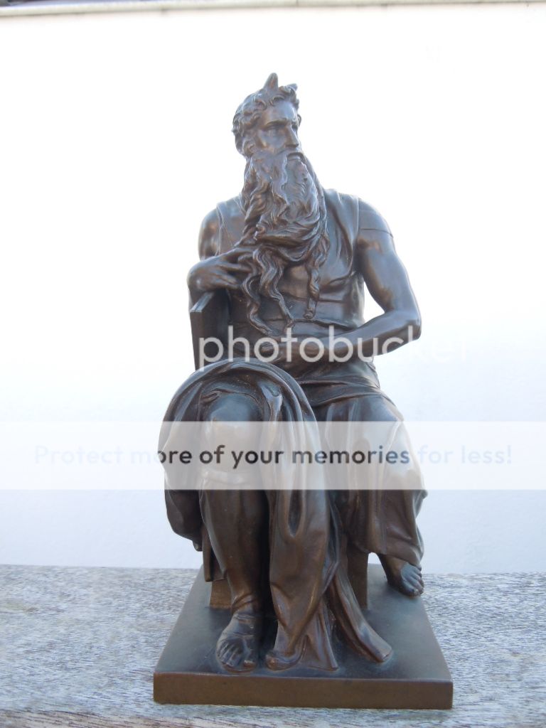 Sculpture bronze de Moïse tables de la loi d'après MichelAnge signé